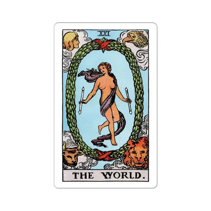 The World (Tarot Card) STICKER Vinyl Kiss-Cut Decal 4 Inch White - The Sticker Space