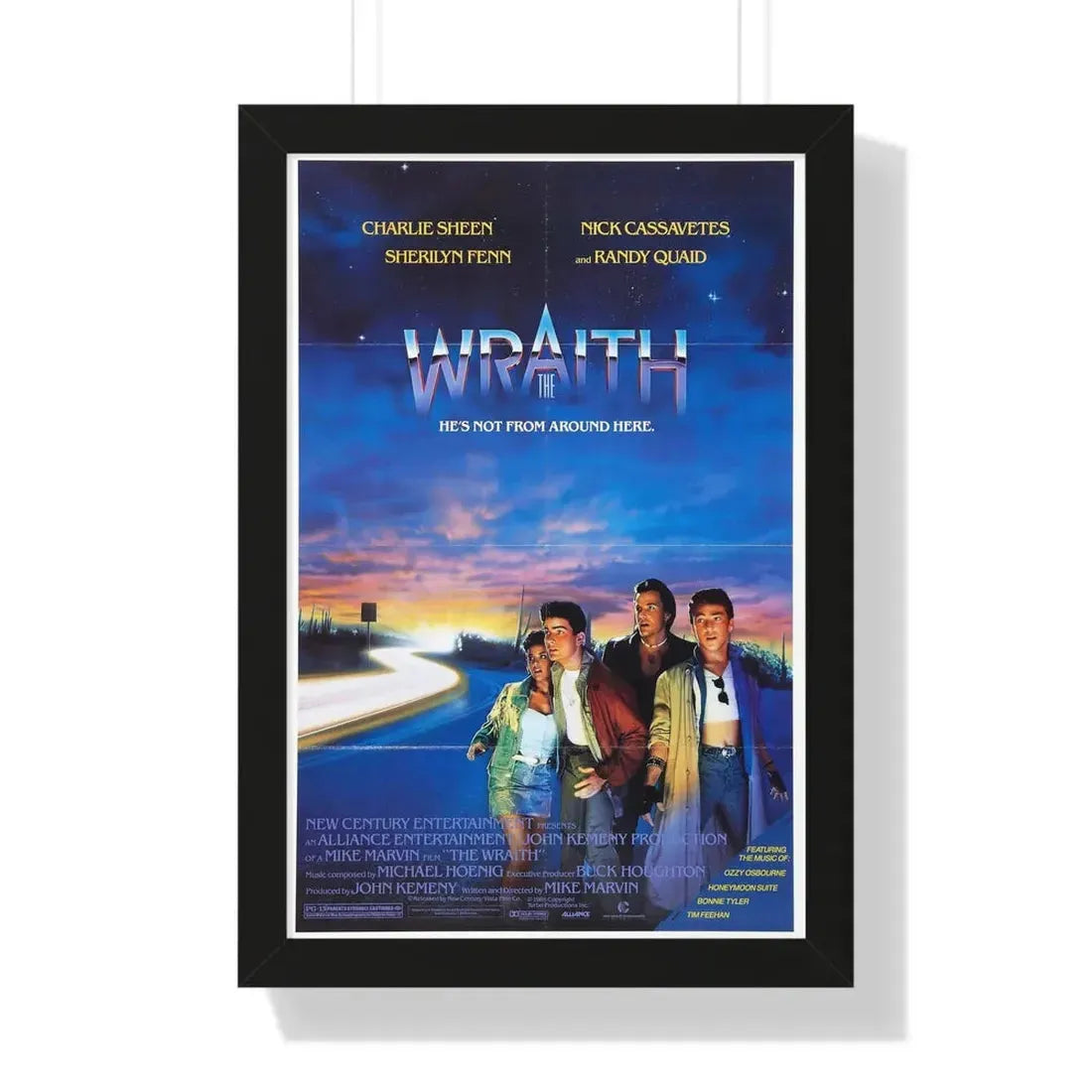 THE WRAITH 1986 - Framed Movie Poster 16″ x 24″ Black - The Sticker Space