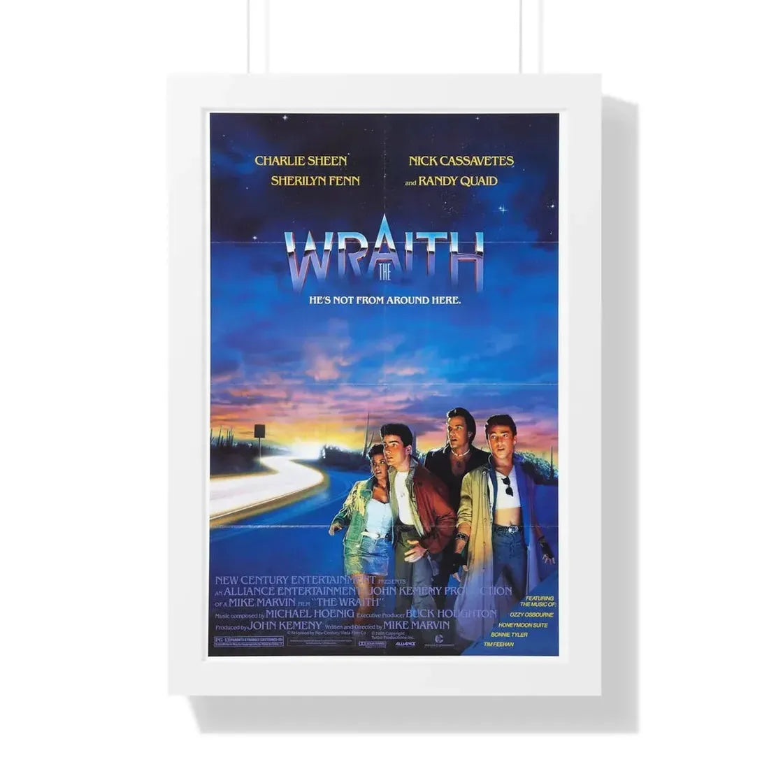 THE WRAITH 1986 - Framed Movie Poster 16″ x 24″ White - The Sticker Space