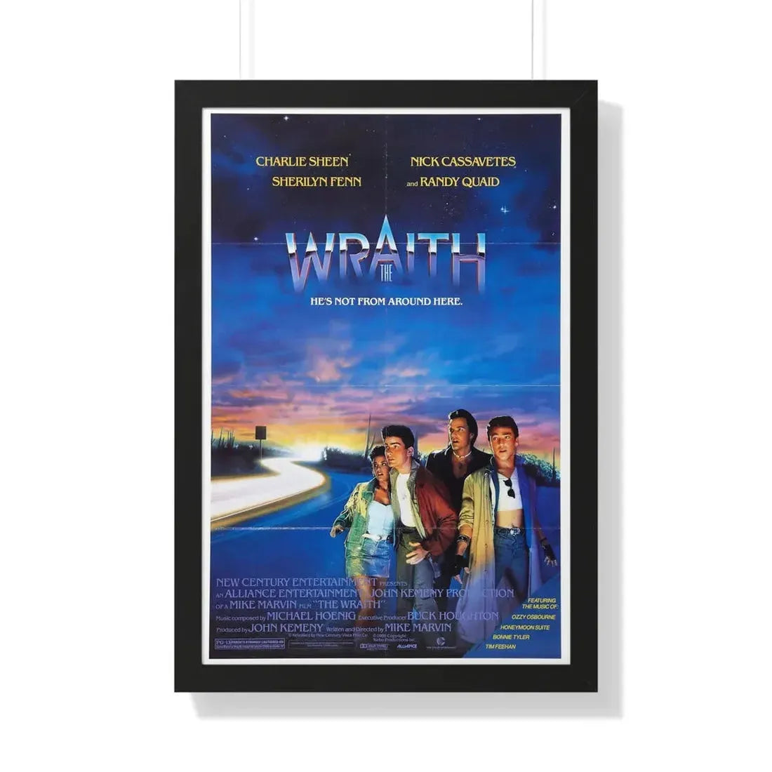THE WRAITH 1986 - Framed Movie Poster 20" x 30" Black - The Sticker Space