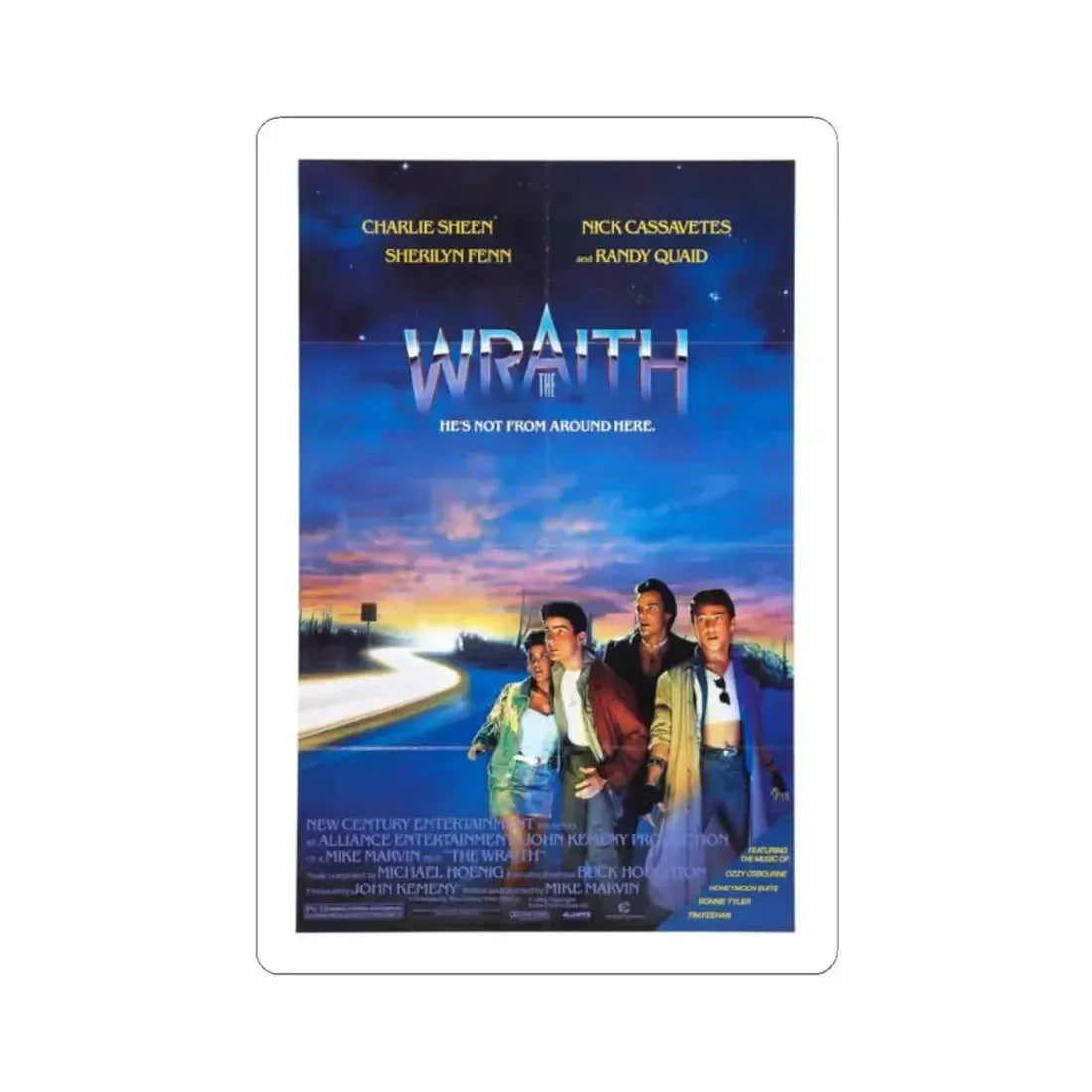 The Wraith 1986 Movie Poster - STICKER Vinyl Kiss-Cut Decal 2 Inch White - The Sticker Space