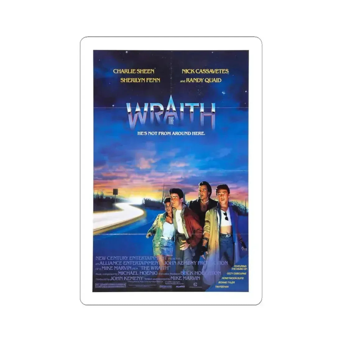 THE WRAITH 1986 Movie Poster - STICKER Vinyl Kiss-Cut Decal 6 Inch White - The Sticker Space