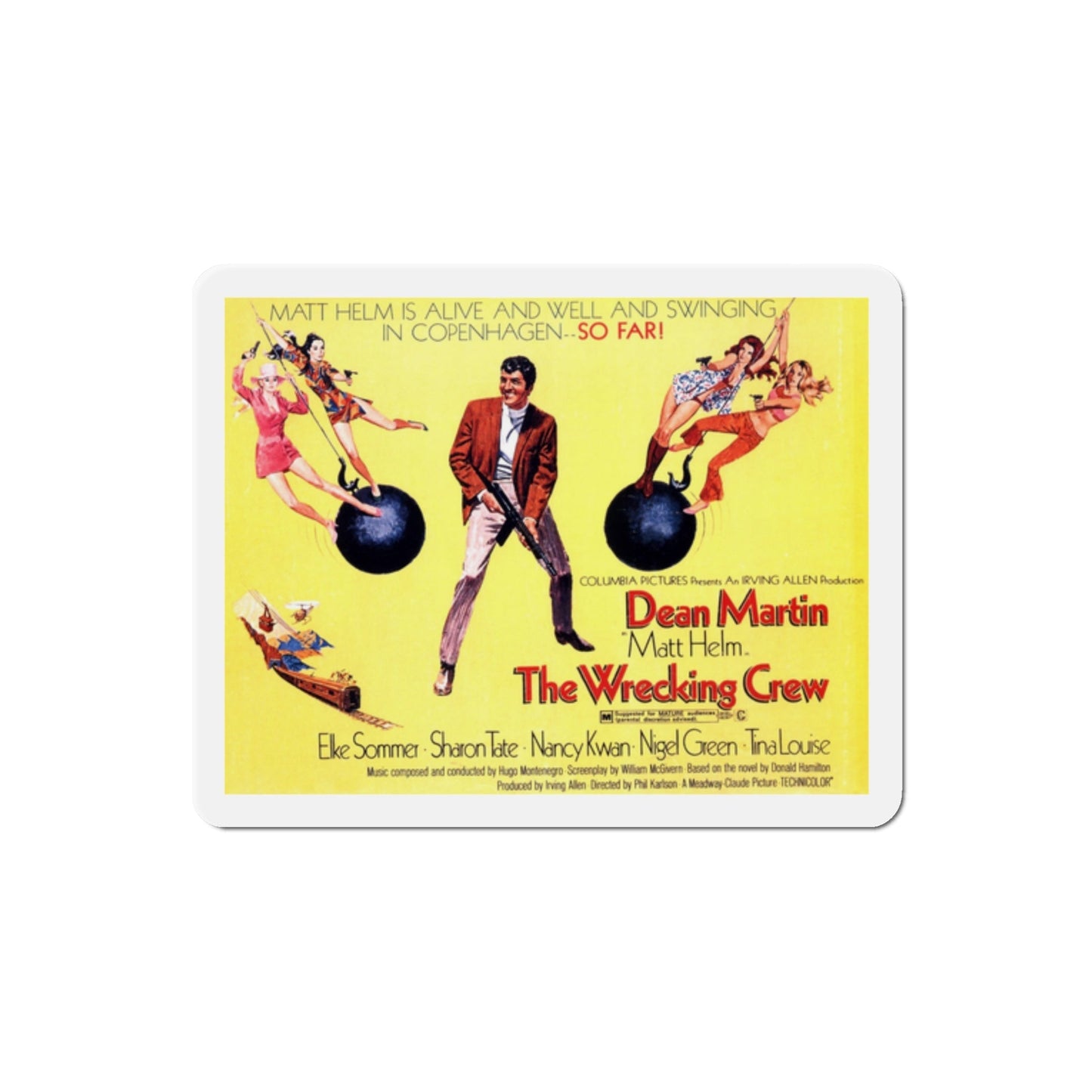 The Wrecking Crew 1969 Movie Poster Die-Cut Magnet-2 Inch-The Sticker Space