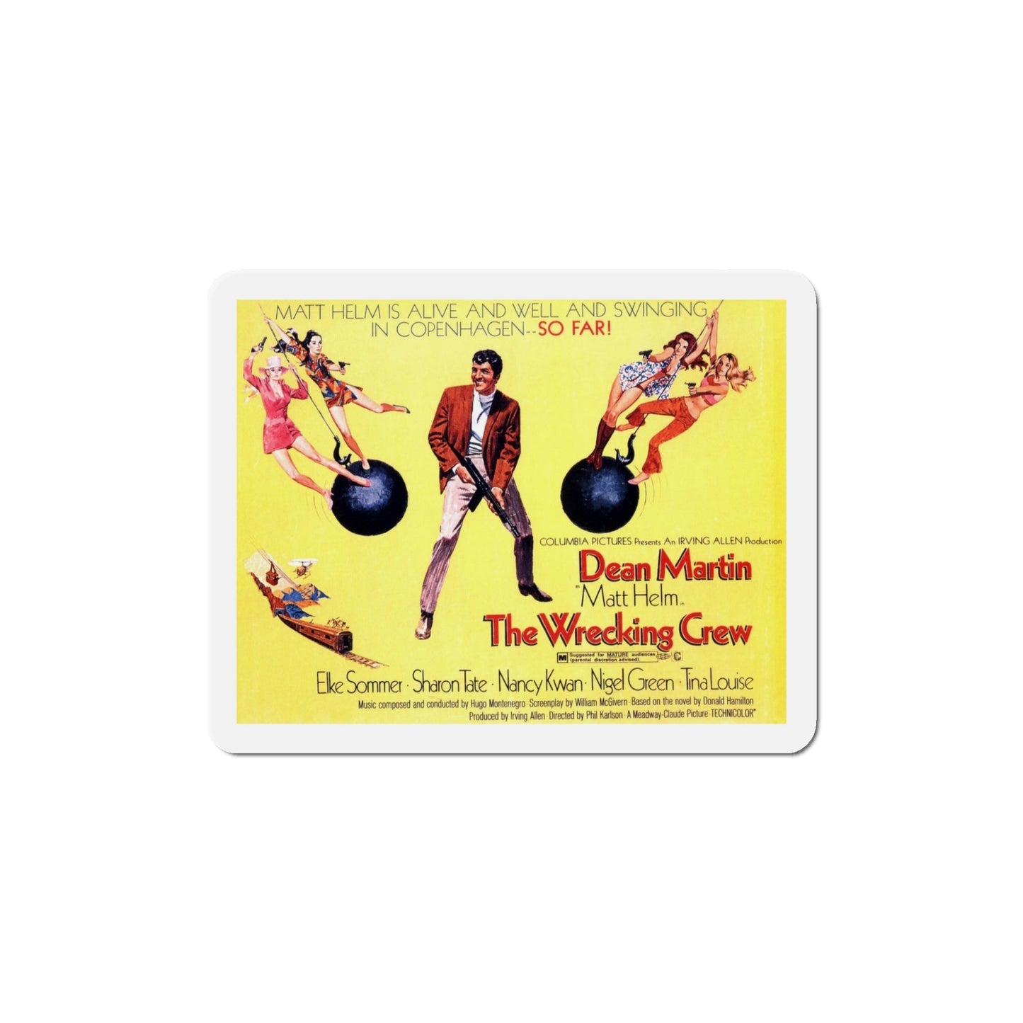 The Wrecking Crew 1969 Movie Poster Die-Cut Magnet-5 Inch-The Sticker Space