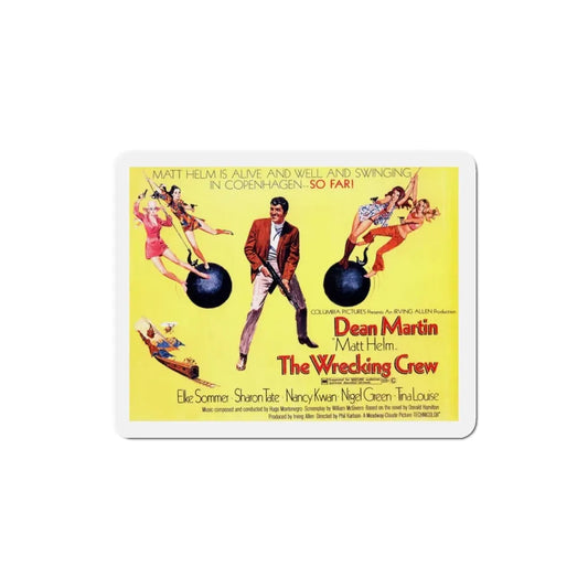 The Wrecking Crew 1969 Movie Poster Refrigerator Magnet 3 Inch - The Sticker Space