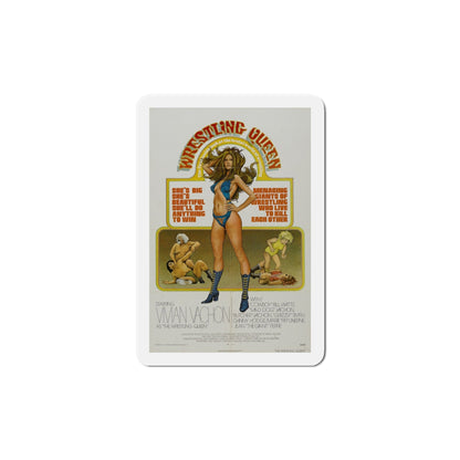 The Wrestling Queen 1975 Movie Poster Die-Cut Magnet-6 Inch-The Sticker Space