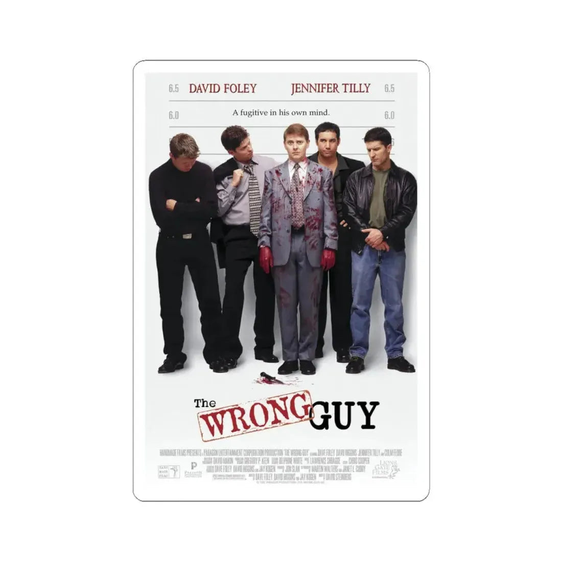 The Wrong Guy 1997 Movie Poster - STICKER Vinyl Kiss-Cut Decal 4 Inch White - The Sticker Space