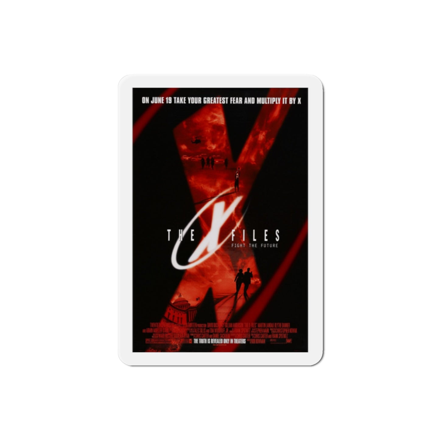 The X Files 1998 Movie Poster Die-Cut Magnet-2" x 2"-The Sticker Space