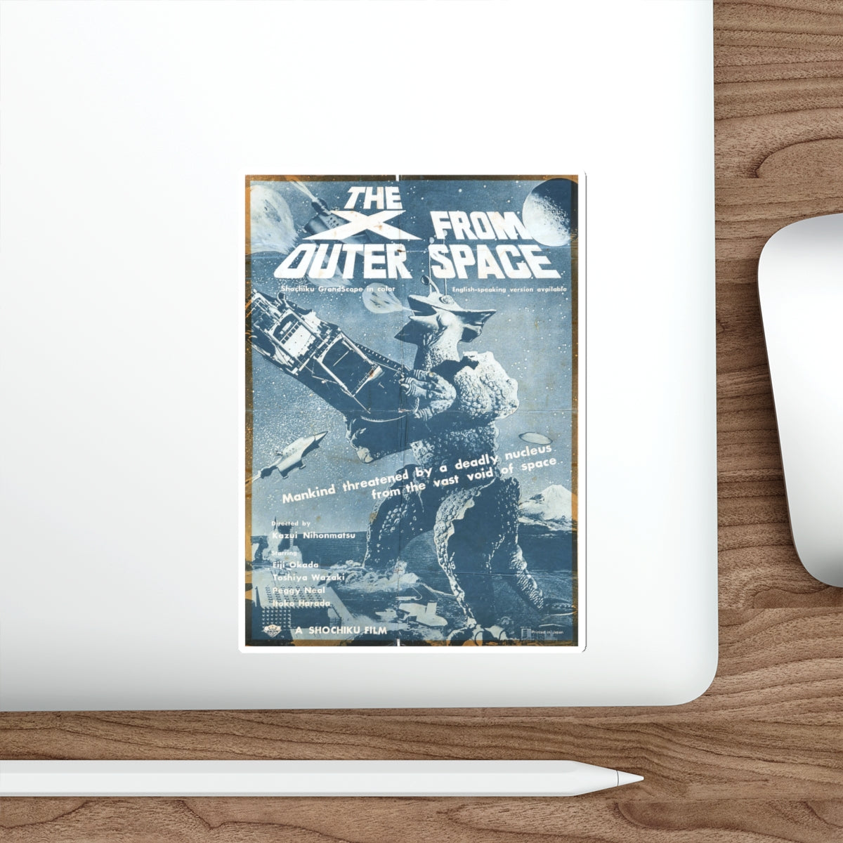 THE X FROM OUTER SPACE (2) 1967 Movie Poster STICKER Vinyl Die-Cut Decal-The Sticker Space