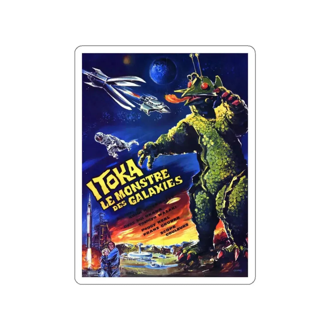 THE X FROM OUTER SPACE (FRENCH) 1967 Movie Poster STICKER Vinyl Die-Cut Decal 3 Inch - The Sticker Space