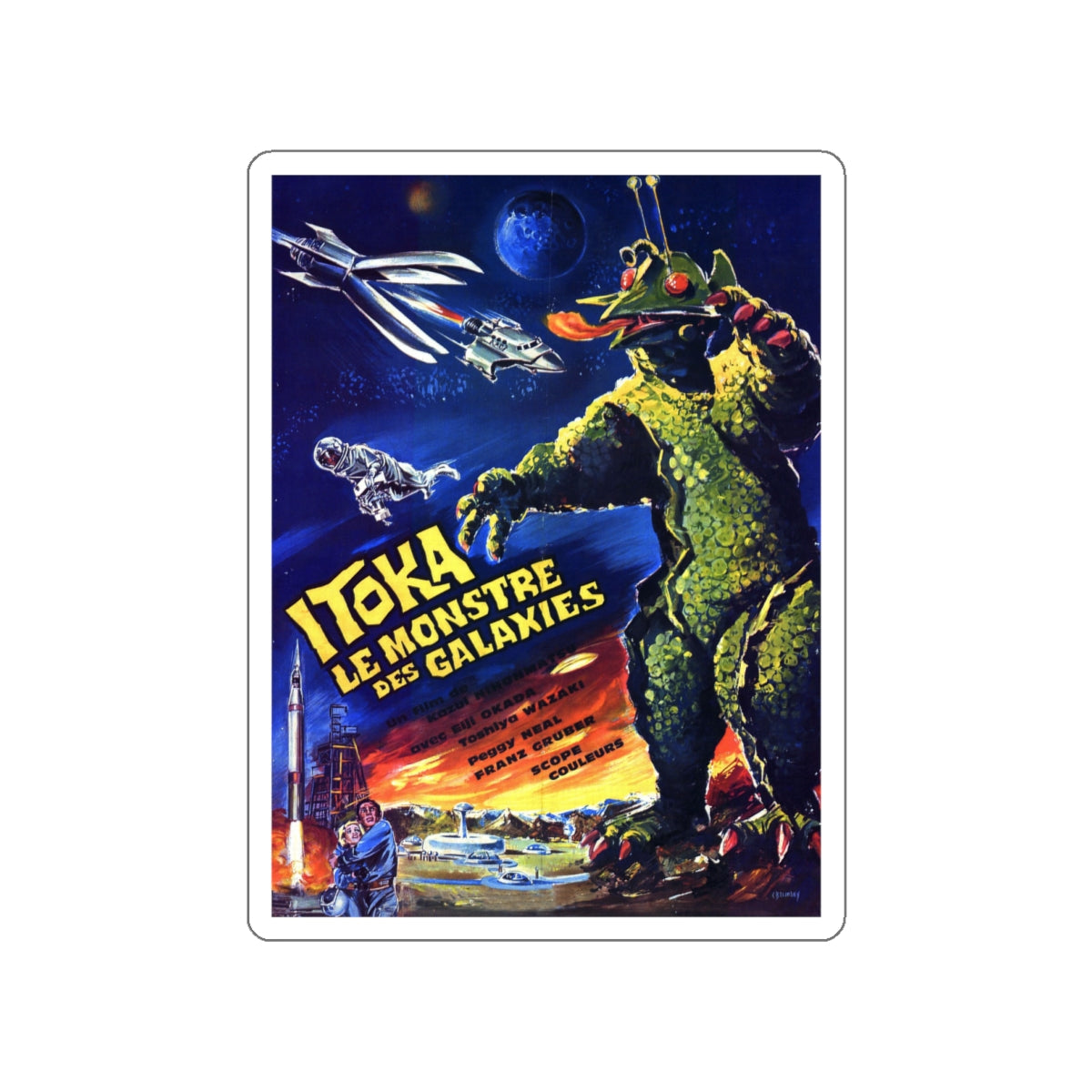 THE X FROM OUTER SPACE (FRENCH) 1967 Movie Poster STICKER Vinyl Die-Cut Decal-White-The Sticker Space