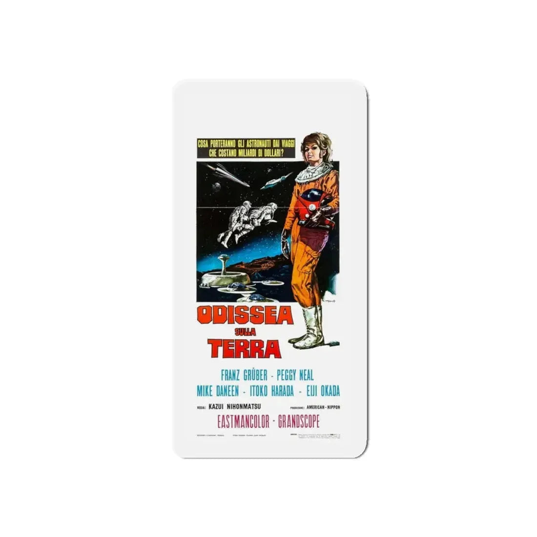 THE X FROM OUTER SPACE (ITALIAN 2) 1967 Movie Poster - Refrigerator Magnet 5 Inch - The Sticker Space