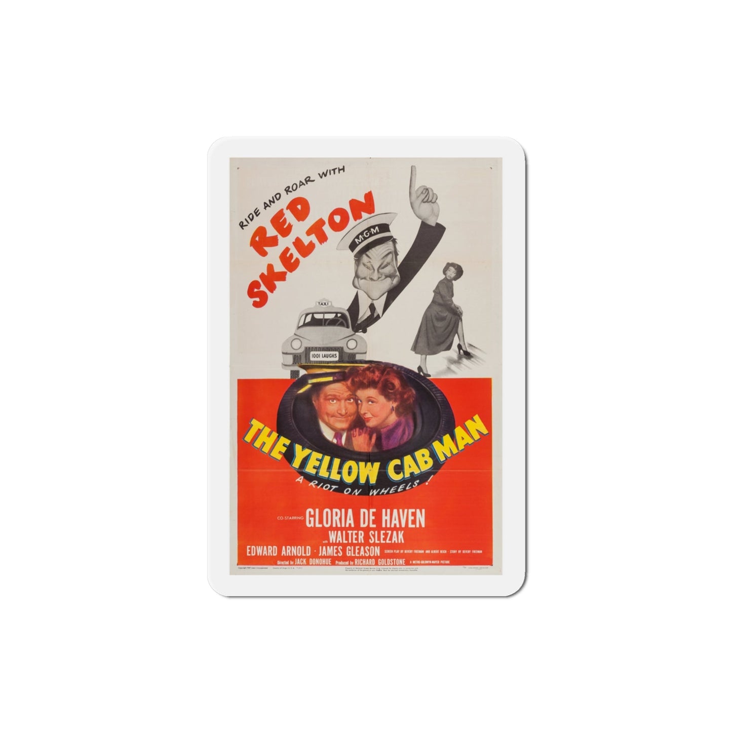 The Yellow Cab Man 1950 Movie Poster Die-Cut Magnet-3 Inch-The Sticker Space