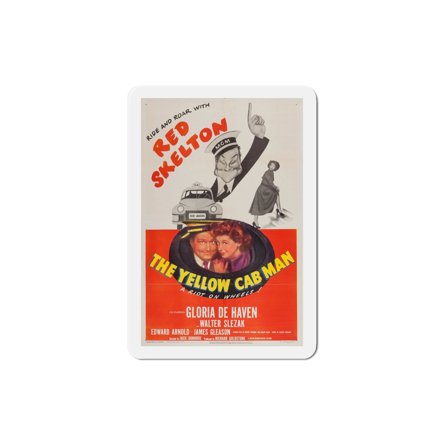 The Yellow Cab Man 1950 Movie Poster Die-Cut Magnet-4 Inch-The Sticker Space