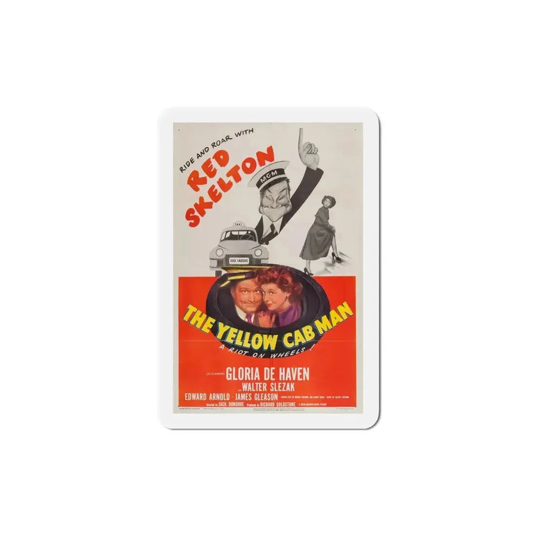 The Yellow Cab Man 1950 Movie Poster Refrigerator Magnet 6 Inch - The Sticker Space