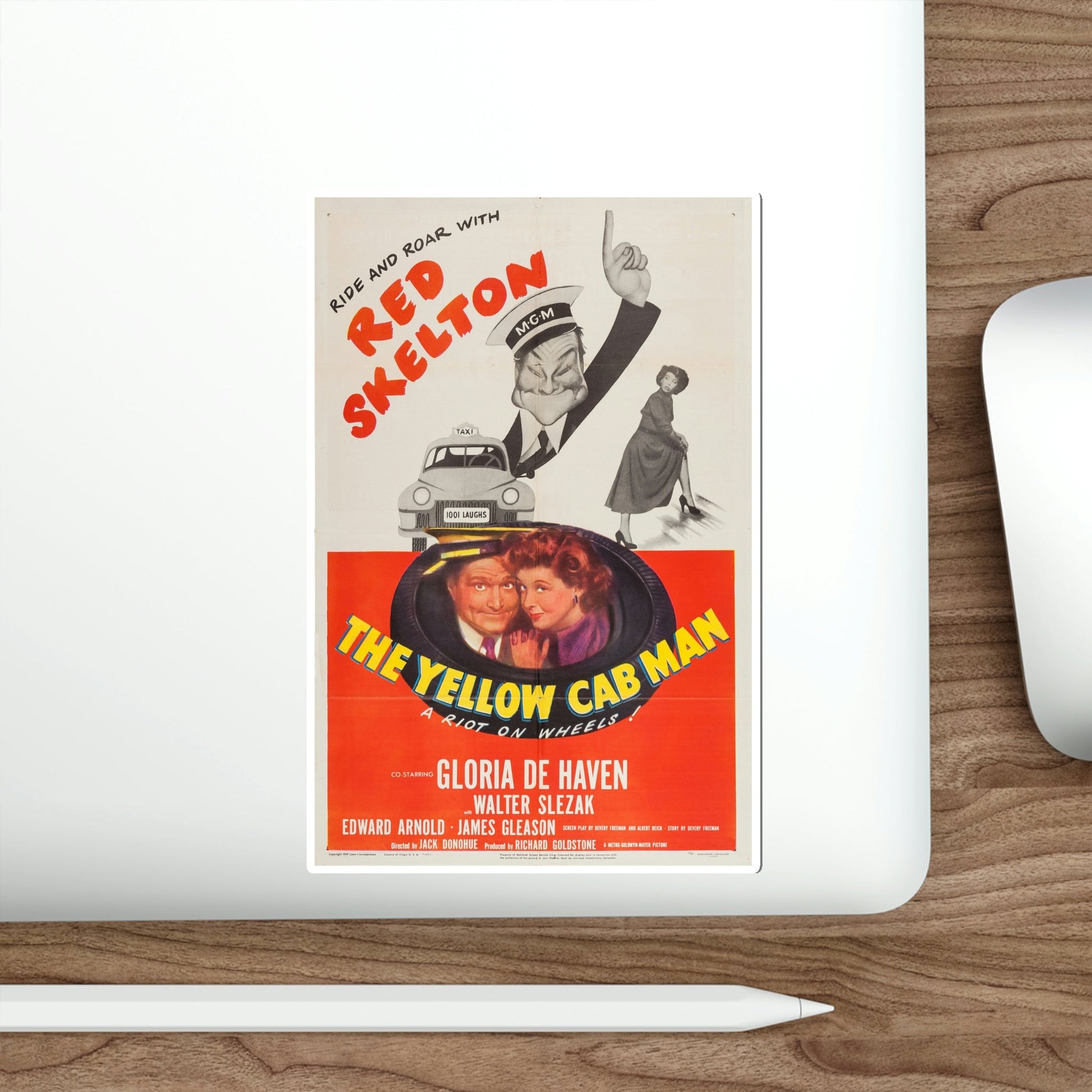 The Yellow Cab Man 1950 Movie Poster STICKER Vinyl Die-Cut Decal-The Sticker Space