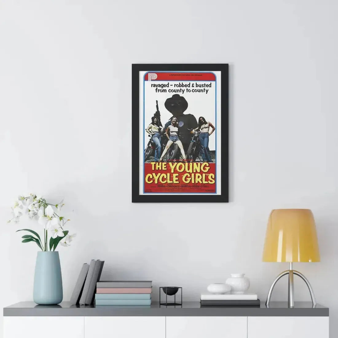 THE YOUNG CYCLE GIRLS 1978 - Framed Movie Poster - The Sticker Space
