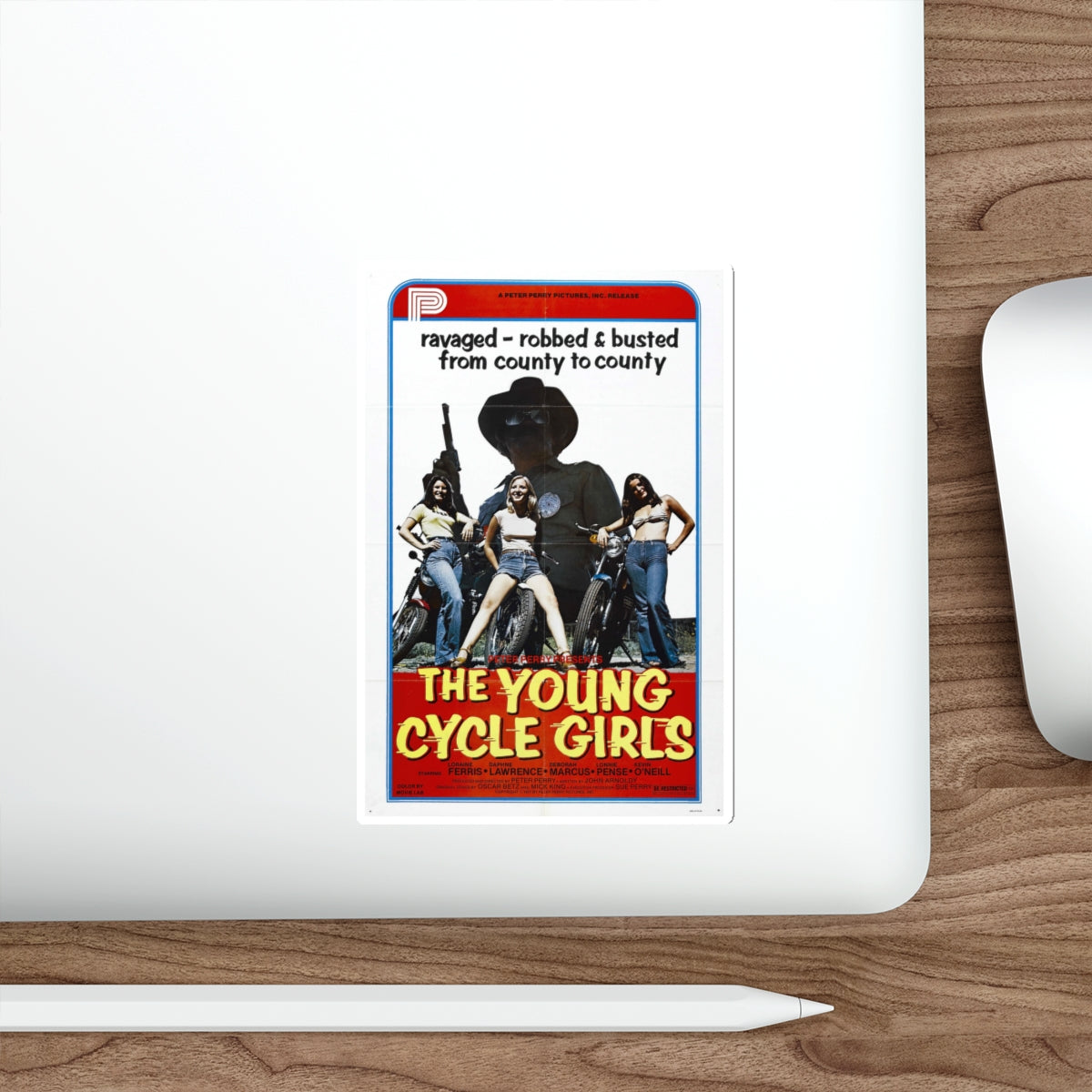 THE YOUNG CYCLE GIRLS 1978 Movie Poster STICKER Vinyl Die-Cut Decal-The Sticker Space