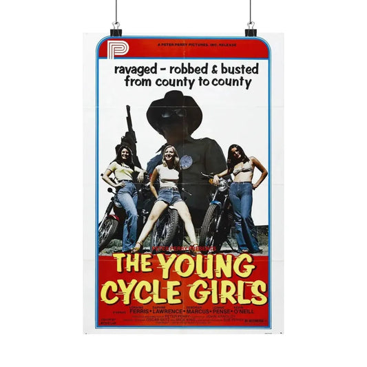 THE YOUNG CYCLE GIRLS 1978 - Paper Movie Poster 12″ x 18″ Matte - The Sticker Space