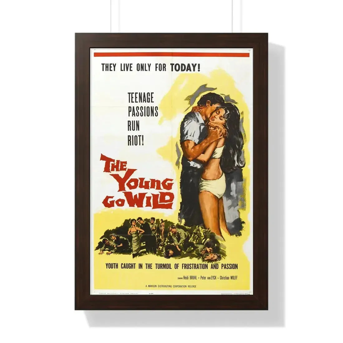 THE YOUNG GO WILD 1959 - Framed Movie Poster 16″ x 24″ Walnut - The Sticker Space