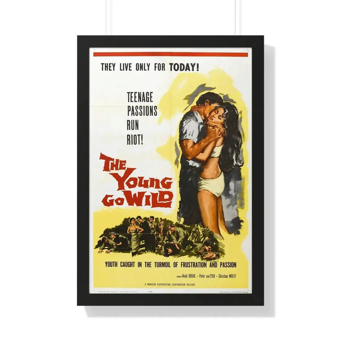 THE YOUNG GO WILD 1959 - Framed Movie Poster 20" x 30" Black - The Sticker Space