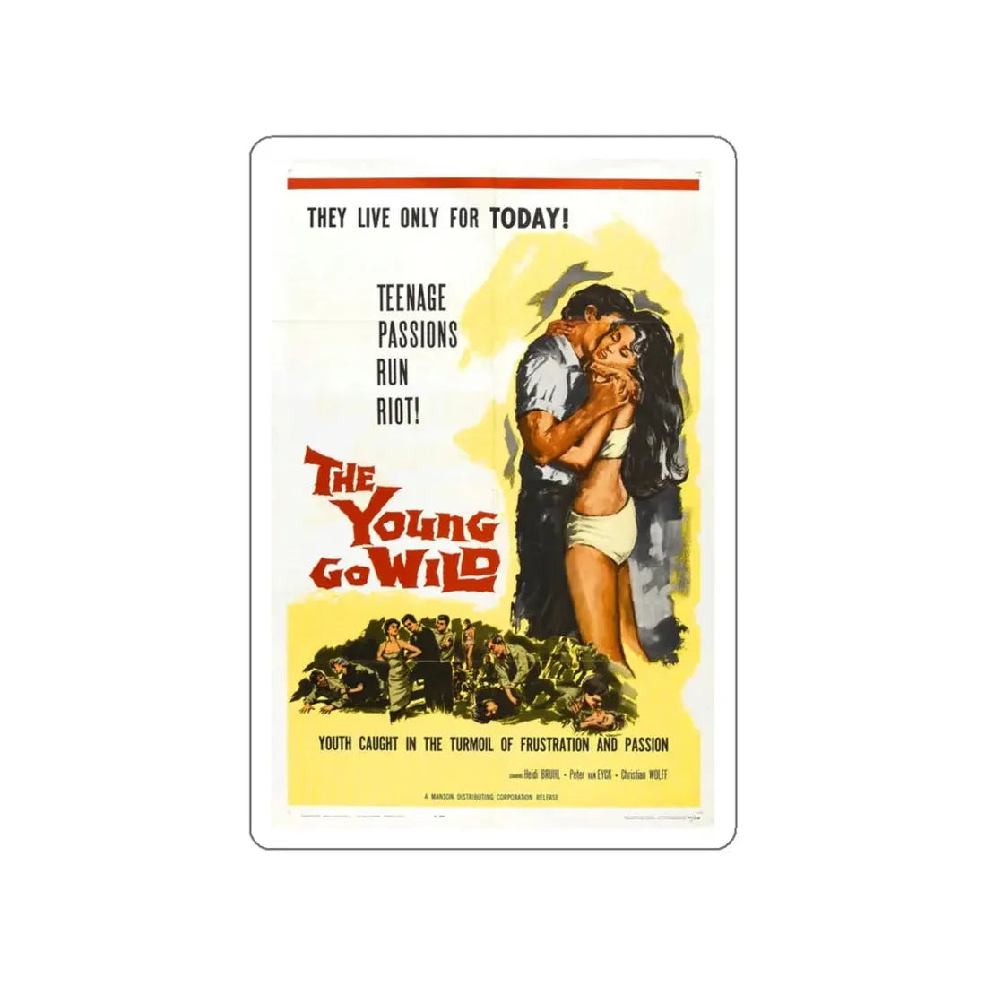 THE YOUNG GO WILD 1959 Movie Poster STICKER Vinyl Die-Cut Decal 6 Inch - The Sticker Space