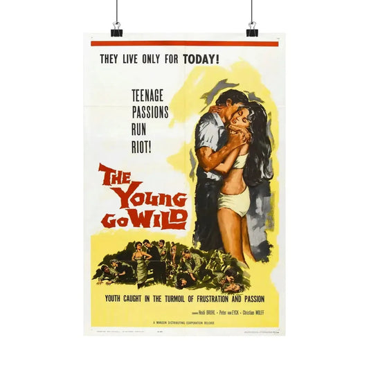 THE YOUNG GO WILD 1959 - Paper Movie Poster 12″ x 18″ Matte - The Sticker Space