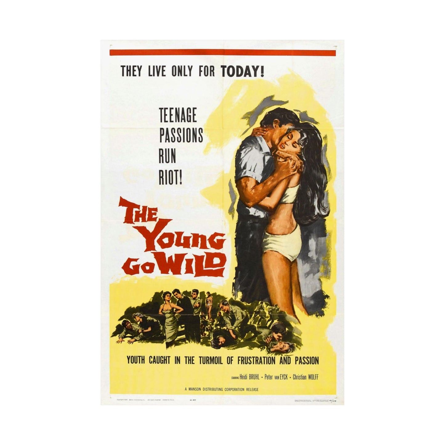 THE YOUNG GO WILD 1959 - Paper Movie Poster-The Sticker Space