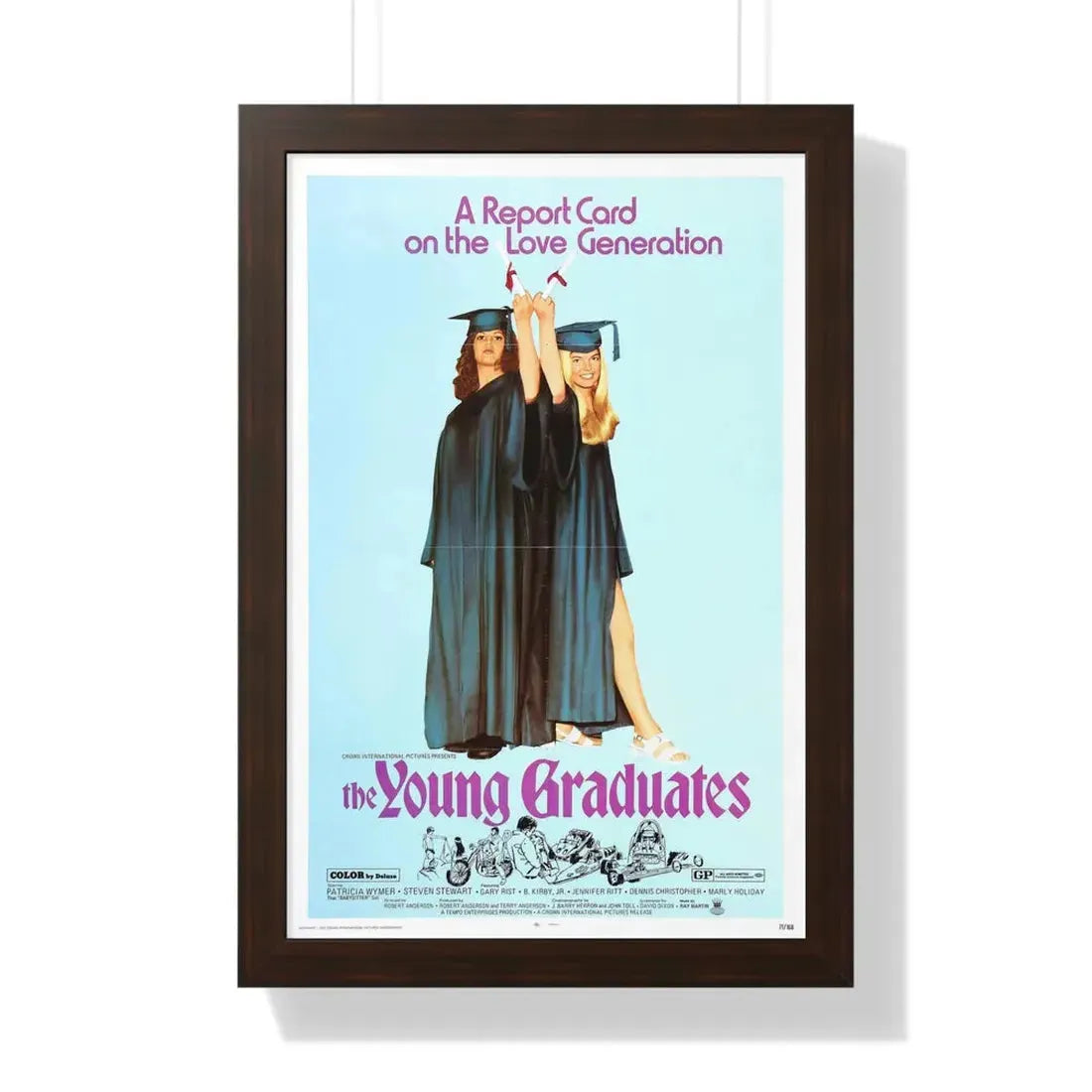 THE YOUNG GRADUATES 1971 - Framed Movie Poster 16″ x 24″ Walnut - The Sticker Space