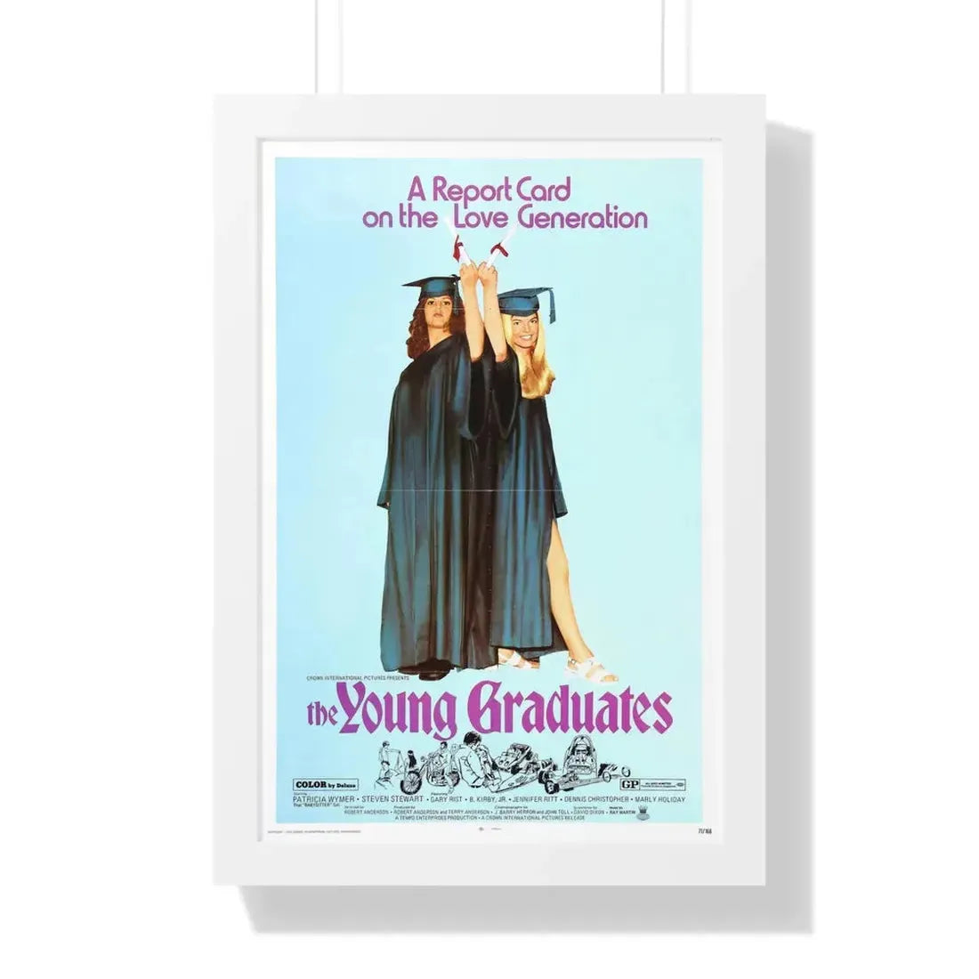 THE YOUNG GRADUATES 1971 - Framed Movie Poster 16″ x 24″ White - The Sticker Space