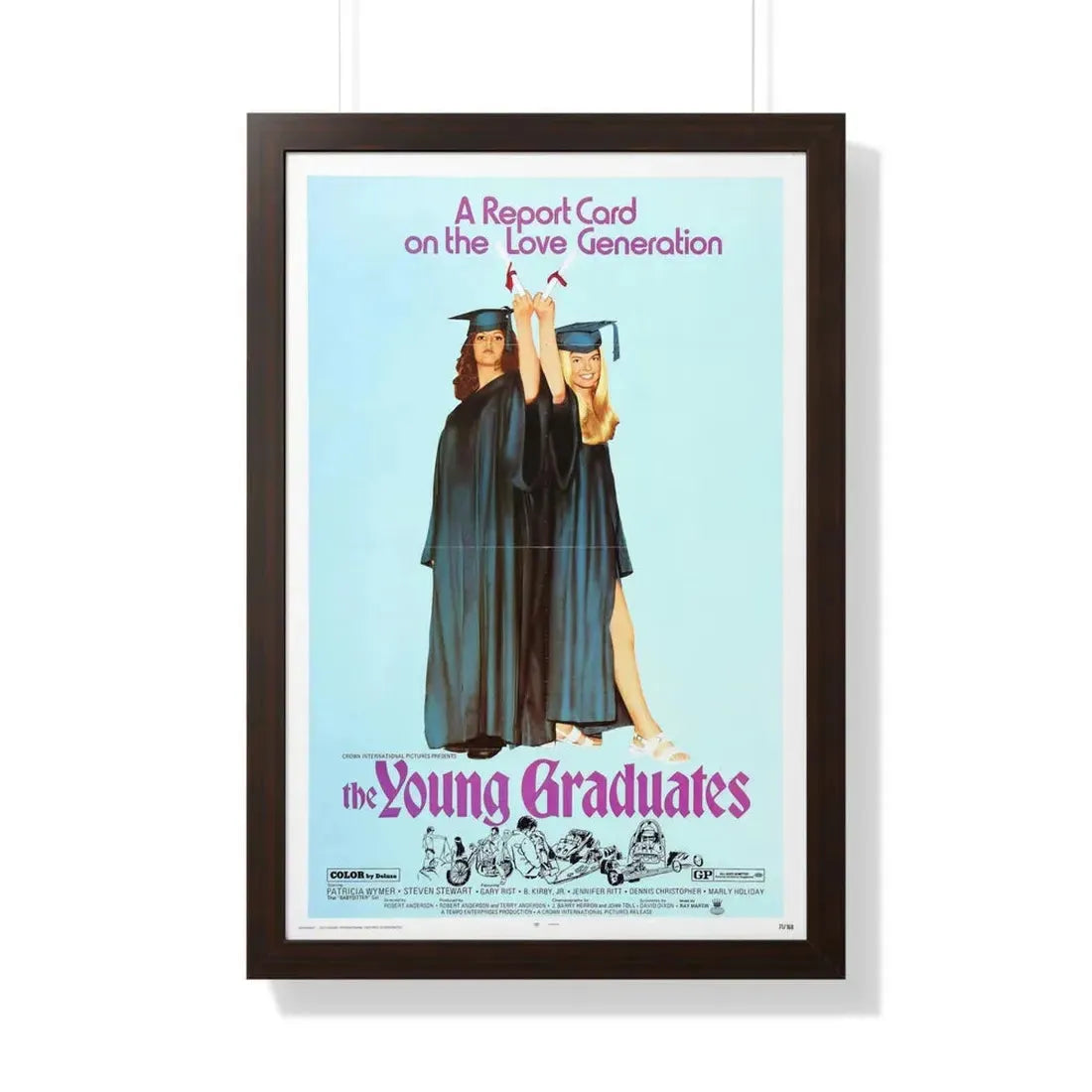 THE YOUNG GRADUATES 1971 - Framed Movie Poster 20" x 30" Walnut - The Sticker Space