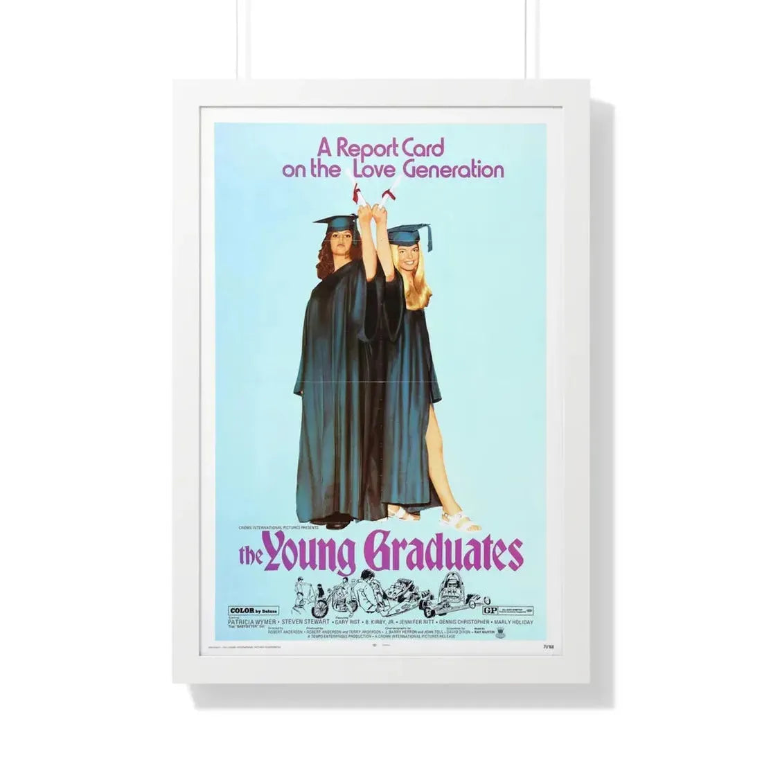 THE YOUNG GRADUATES 1971 - Framed Movie Poster 20" x 30" White - The Sticker Space