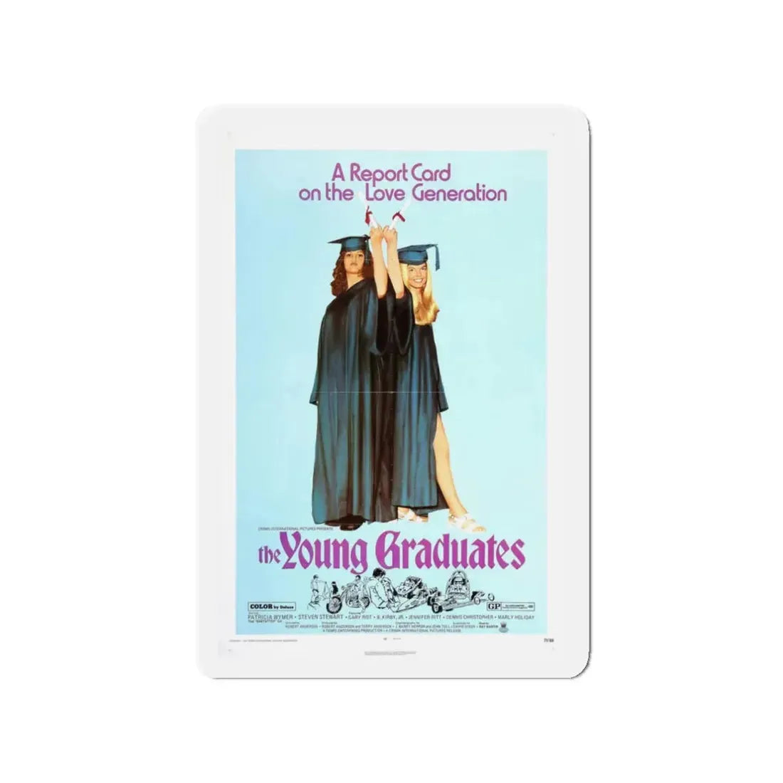 THE YOUNG GRADUATES 1971 Movie Poster - Refrigerator Magnet 3 Inch Die-Cut - The Sticker Space