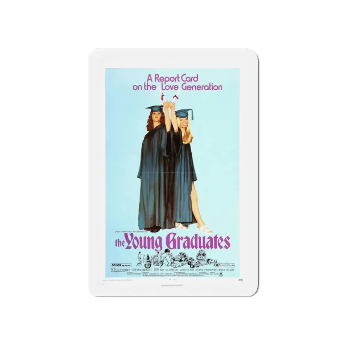 THE YOUNG GRADUATES 1971 Movie Poster - Refrigerator Magnet 4 Inch Die-Cut - The Sticker Space