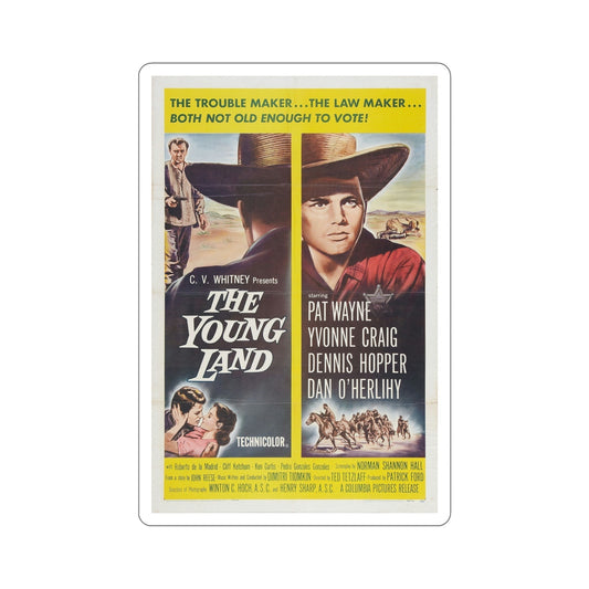 The Young Land 1959 Movie Poster STICKER Vinyl Die-Cut Decal-6 Inch-The Sticker Space