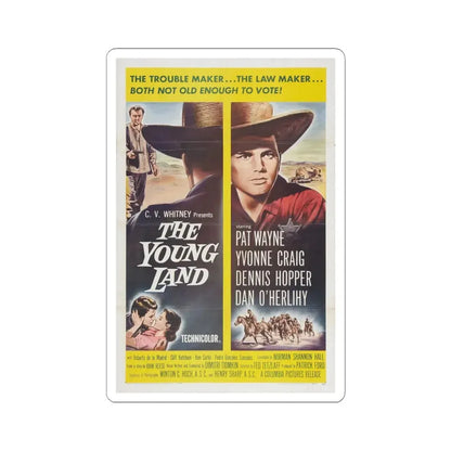 The Young Land 1959 Movie Poster - STICKER Vinyl Kiss-Cut Decal 4 Inch White - The Sticker Space
