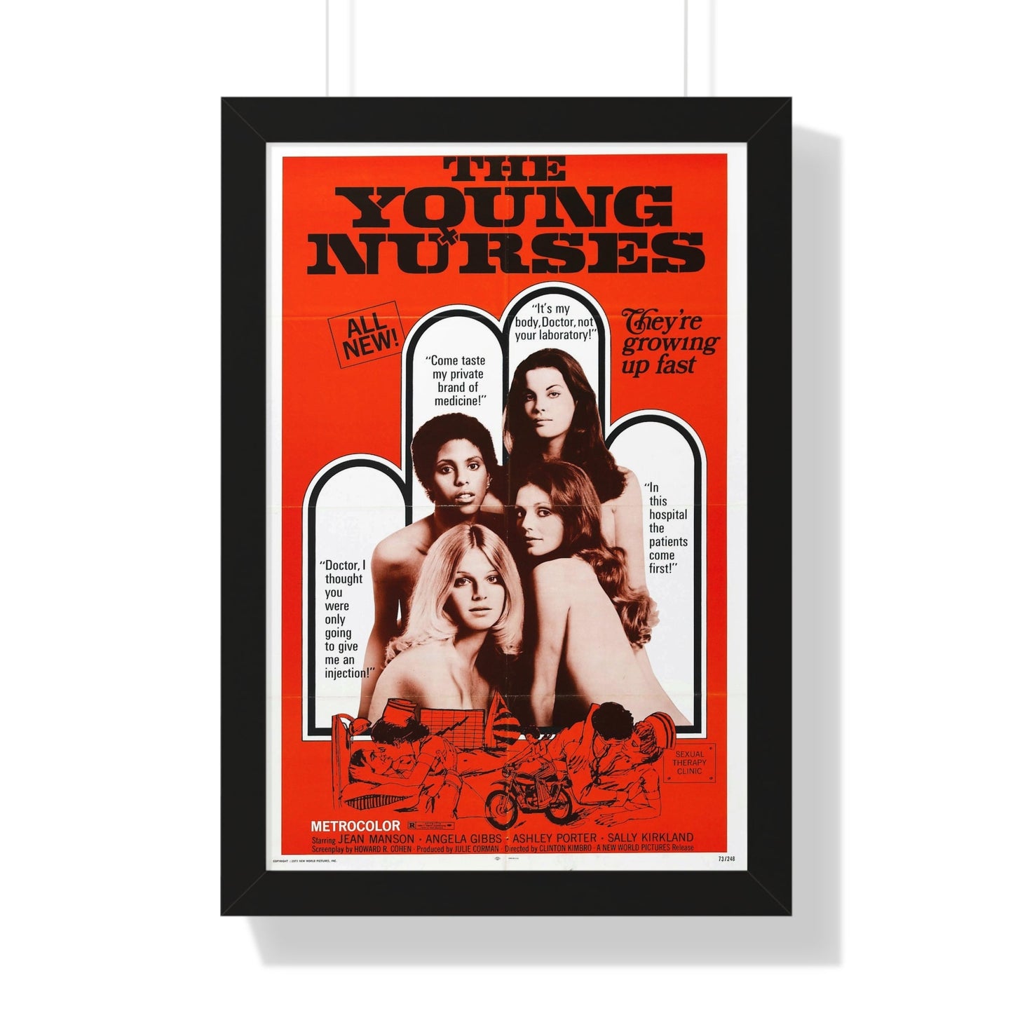 THE YOUNG NURSES 1973 - Framed Movie Poster-16″ x 24″-The Sticker Space