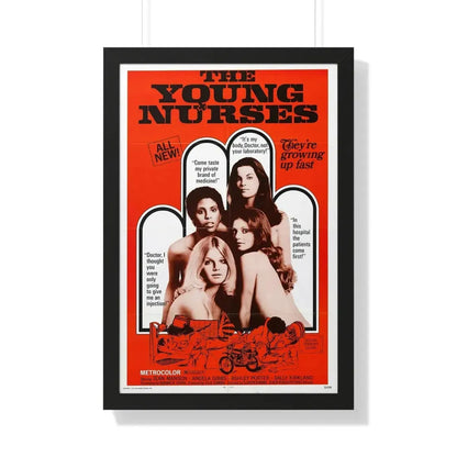 THE YOUNG NURSES 1973 - Framed Movie Poster 20" x 30" Black - The Sticker Space