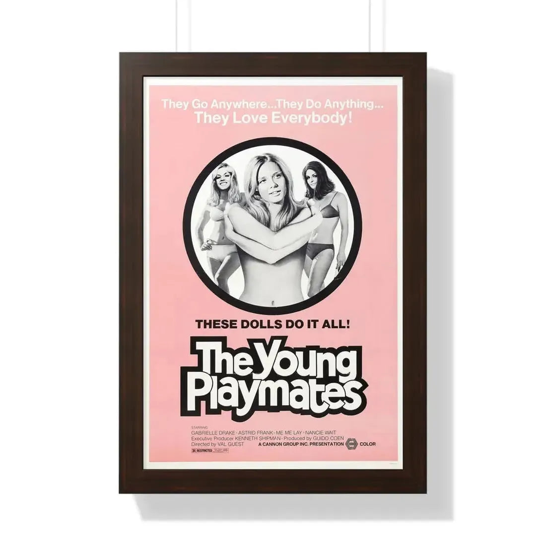 THE YOUNG PLAYMATES 1972 - Framed Movie Poster 16″ x 24″ Walnut - The Sticker Space
