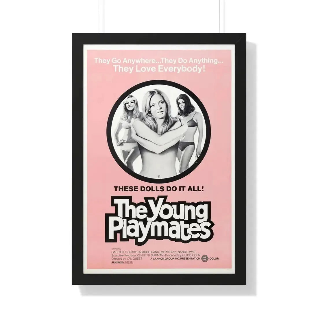 THE YOUNG PLAYMATES 1972 - Framed Movie Poster 20" x 30" Black - The Sticker Space