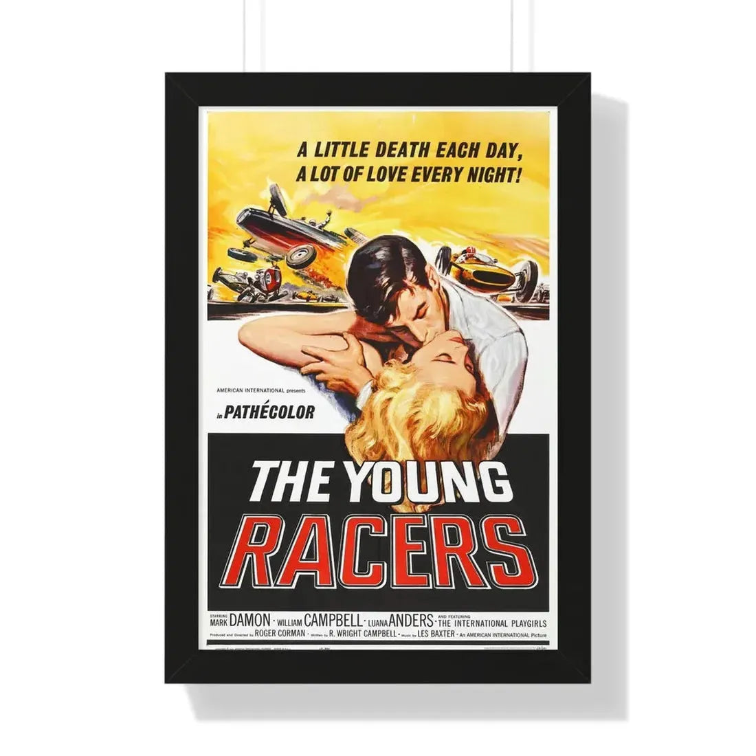 THE YOUNG RACERS 1963 - Framed Movie Poster 16″ x 24″ Black - The Sticker Space