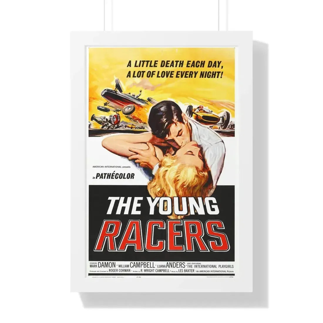 THE YOUNG RACERS 1963 - Framed Movie Poster 16″ x 24″ White - The Sticker Space