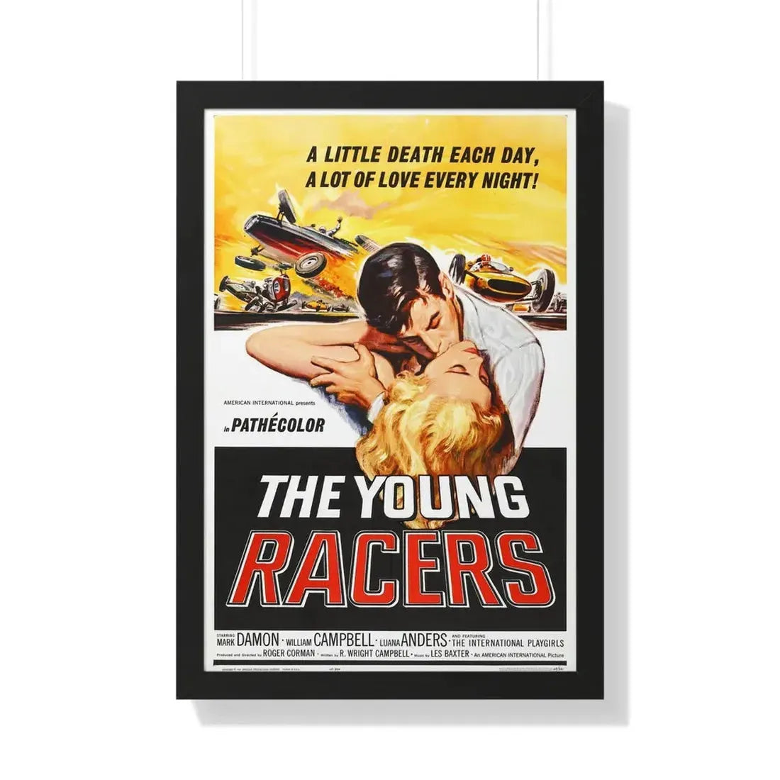 THE YOUNG RACERS 1963 - Framed Movie Poster 20" x 30" Black - The Sticker Space