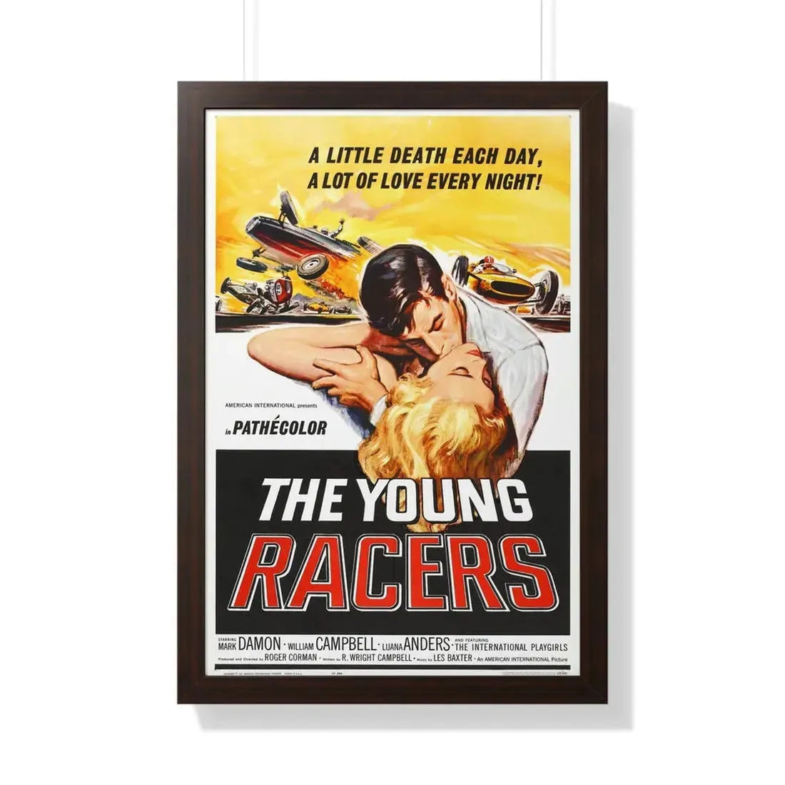 THE YOUNG RACERS 1963 - Framed Movie Poster 20" x 30" Walnut - The Sticker Space