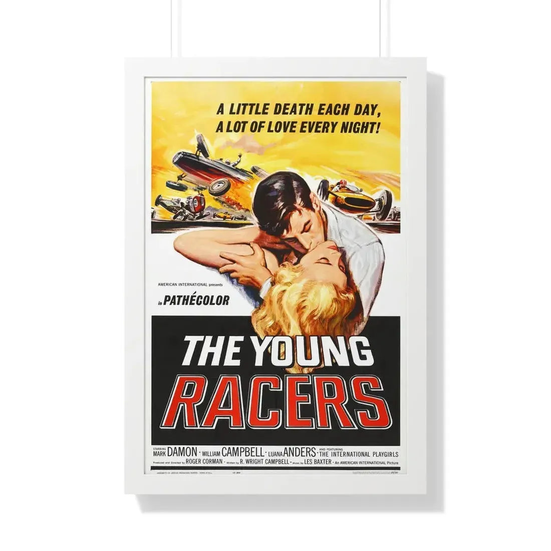 THE YOUNG RACERS 1963 - Framed Movie Poster 20" x 30" White - The Sticker Space