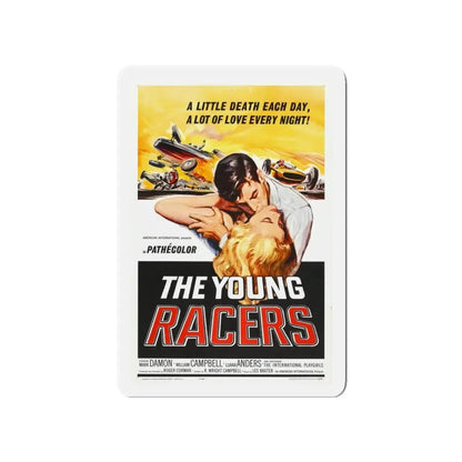THE YOUNG RACERS 1963 Movie Poster - Refrigerator Magnet 4 Inch Die-Cut - The Sticker Space