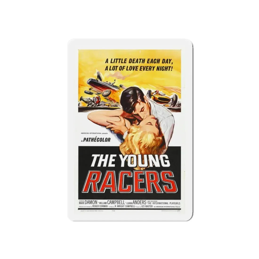 THE YOUNG RACERS 1963 Movie Poster - Refrigerator Magnet 5 Inch Die-Cut - The Sticker Space