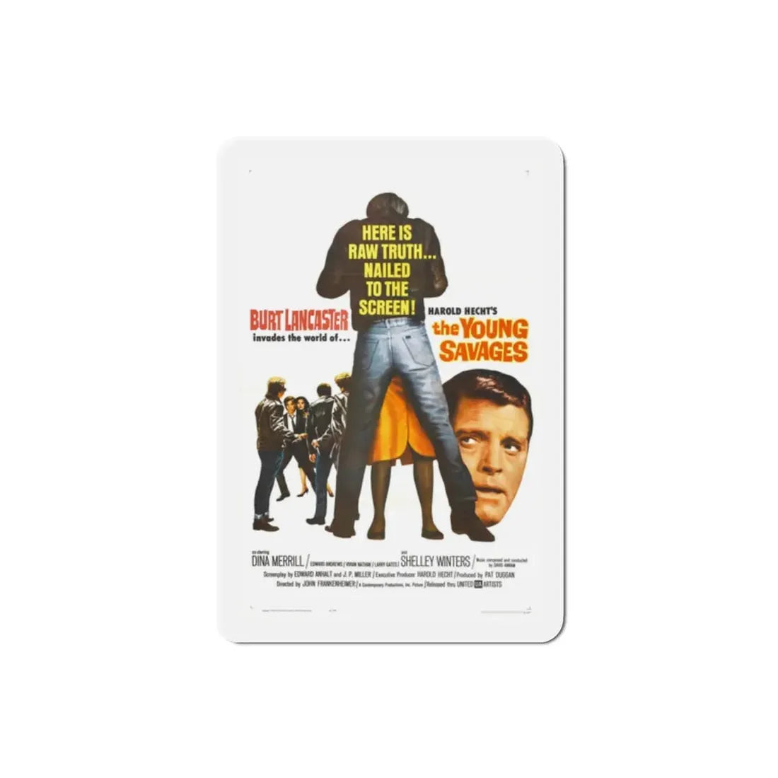 The Young Savages 1961 Movie Poster Refrigerator Magnet 2 Inch - The Sticker Space