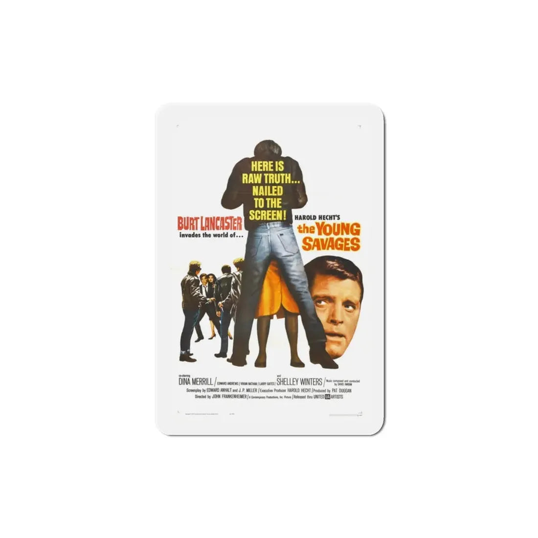 The Young Savages 1961 Movie Poster Refrigerator Magnet 3 Inch - The Sticker Space