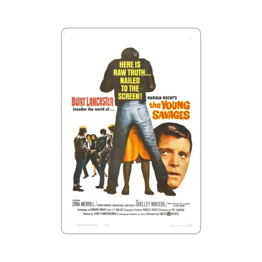 The Young Savages 1961 Movie Poster STICKER Vinyl Die-Cut Decal 2 Inch - The Sticker Space
